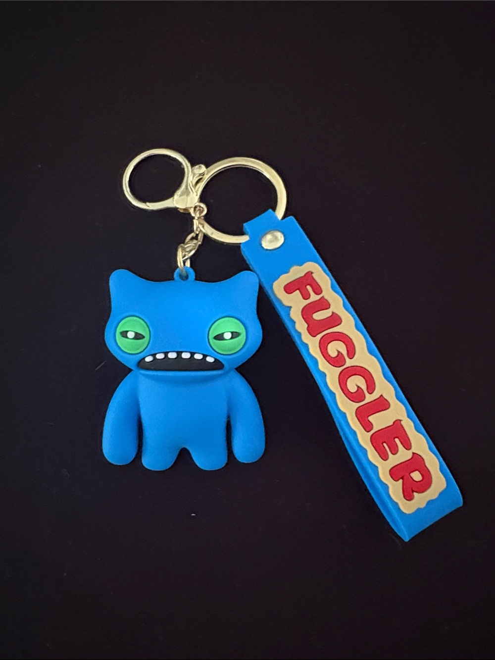 Blue Monster Fuggler Bag Charm Keychain with Strap